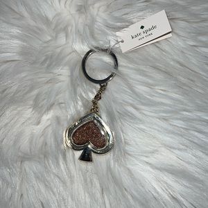 Kate Spade Heart Glitter Swivel Key Fob